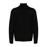 Sort Finstrikket Logo Sweater