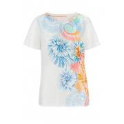 Let sommer T-shirt med farverigt Placement print