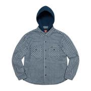 Houndstooth Flannel Hooded Shirt