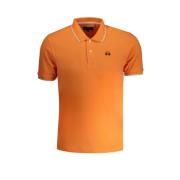 Orange Bomuld Polo Shirt med Korte Ærmer