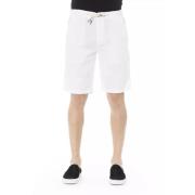 Elegant hvid bomuld Bermuda shorts