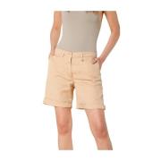 Curvy Chino Bermuda Shorts med Blomsterdetaljer