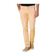 Slim Fit Chino Bukser med Faded Check Print