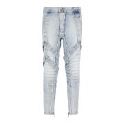 Bomuld slim-fit jeans med stropper