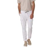 Hvide Cargo Jogger Bukser Stretch Jersey