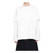 Kokos Crewneck T-shirt med Logo Print