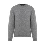 Grå Alpaka Uld Pullover Sweater