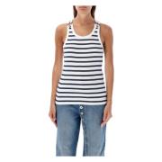 Stribet Tank Top Navy White