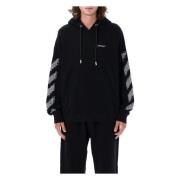 Pixel Diag Skate Hoodie Sort Hvid