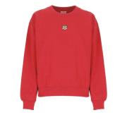 Rød Sweater med Lucky Tiger Broderi