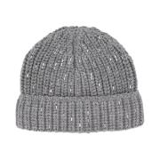 Blød Vinter Beanie med Lurex Detaljer