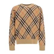 Check Jacquard Uld Mohair Sweater