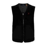 Sort Hi-Pile Fleece Vest Jakke