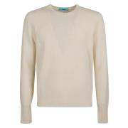 Beige Lambswool Crew Neck Sweater