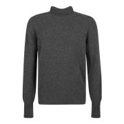 Antracit Lammeuld Rullekrave Sweater