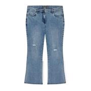 Revnet Kick-Flare Blå Jeans