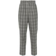 Slim Fit Tartan Check Wool Trousers