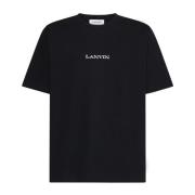 Sort Bomulds T-shirt med Bouclette Logo