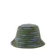 Broderet Bucket Hat - Khaki Bomuld