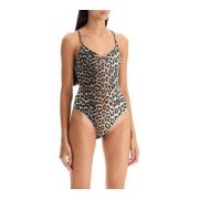 Leopard Print One-Piece Swimsuit