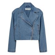 Klassisk Denim Biker Jakke