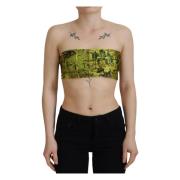 Gul Grafisk Cropped Top