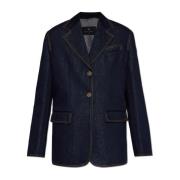 Løstsiddende denim blazer