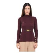 Bordeaux Højhalset Sweater