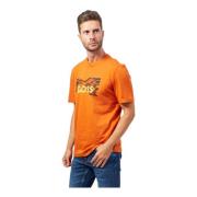 Orange Logo Print Crewneck T-shirt