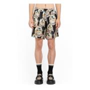 Palm Print Silke Shorts