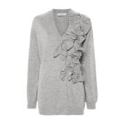 Blomsterapplikation V-hals sweater