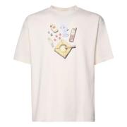 Bomuldst-shirt med Print, Creme