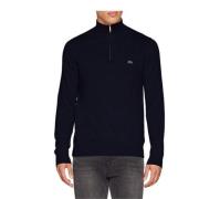 Blå Uld Halv-Zip Sweater