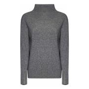 Grå Melange Uld Cashmere Turtleneck Sweater