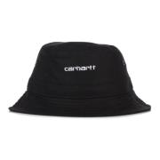 Script Bucket Hat Sort/Hvid