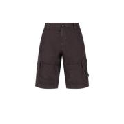 Sorte Cargo Shorts med Linnedblanding