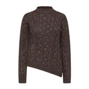 Kashmir Silke Pullover med Flet