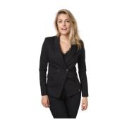 Sort Blazer med Revers Krave