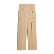 Cargo Bukser Beige Bomuld Viskose