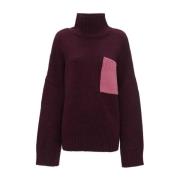 Ribstrikket To-Farvet Sweater