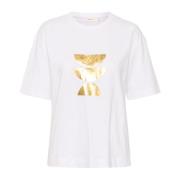 Metallic Print T-shirt Pure White