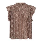 Egyptcc Top Bluse med Flæsedetaljer