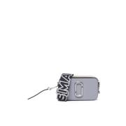 Grå Læder Crossbody Taske med Logo