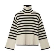 Stribet Turtleneck Sweater