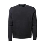 Sort Crew-Neck Uld Sweater