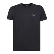 Sort Rundhals Logo Print T-Shirt