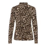 Leopard Print Langærmet Top