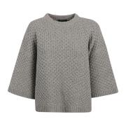 Grid Stitch Knit T-Shirt