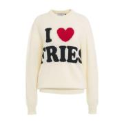 Strikket Crew Neck Pullover Lavet i Italien