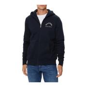 Herre Zip Hoodie med Logo Skrift